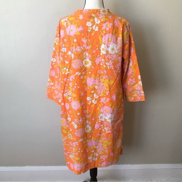 Vintage 1960’s Flower Power Models Coat House Coat - Picture 4 of 10